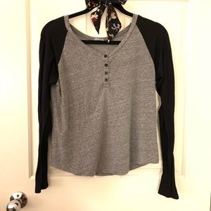 Brandy Melville John Galt Baseball Tee Henley, OS
